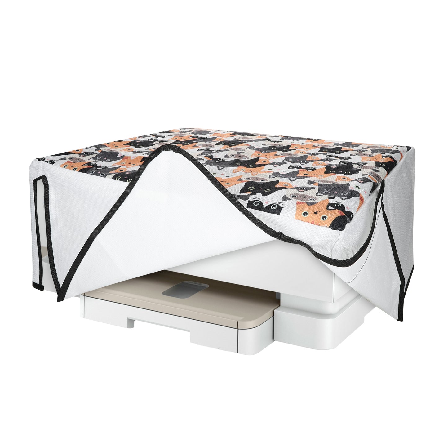 kwmobile Leinen Cover kompatibel mit HP Envy Inspire 7220e / Inspire 7255e Hülle - Tasche für Drucker - Staubschutzhülle Schutzhaube Schutzhülle - Orange Schwarz Weiß Orange  [dsg02]