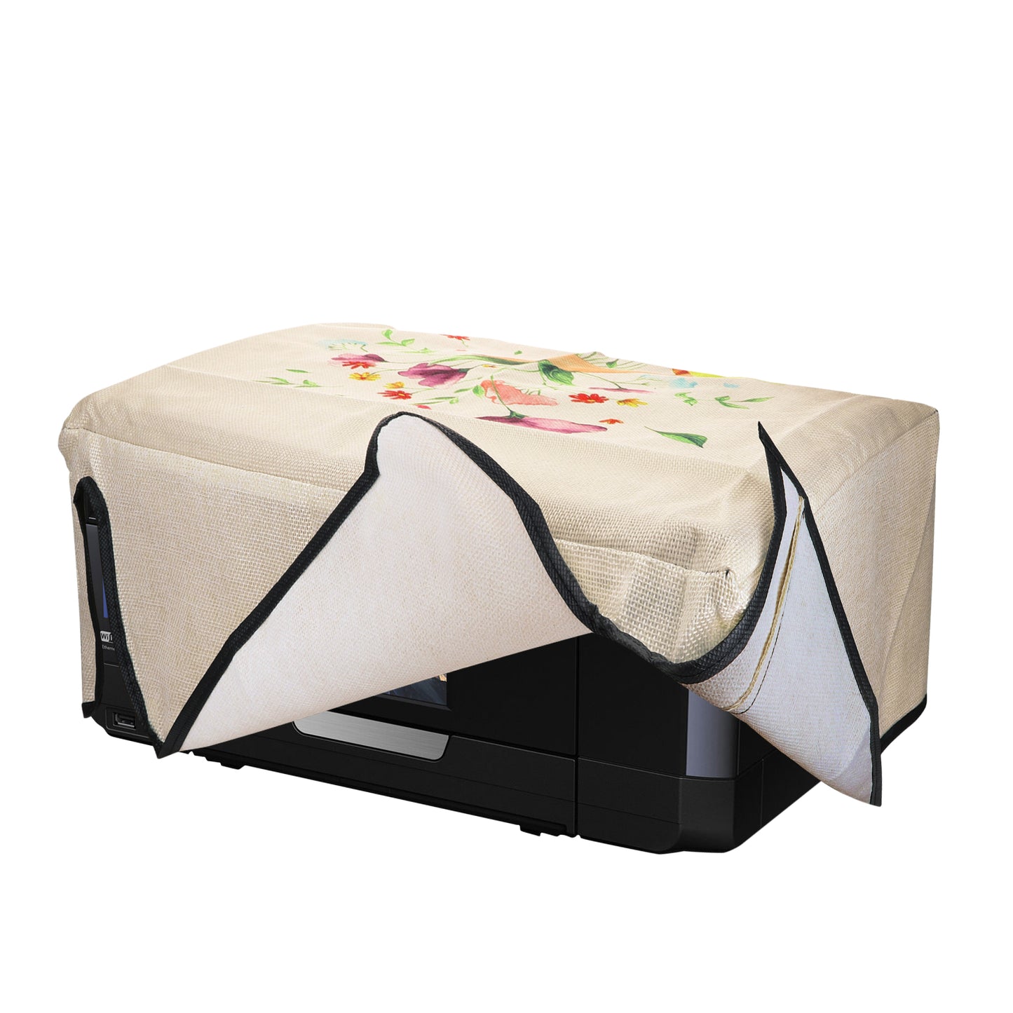 kwmobile Leinen Cover kompatibel mit Epson Expression Premium XP-830 Hülle - Tasche für Drucker - Staubschutzhülle Schutzhaube Schutzhülle - Altrosa Violett Gelb Altrosa  [dsg01]