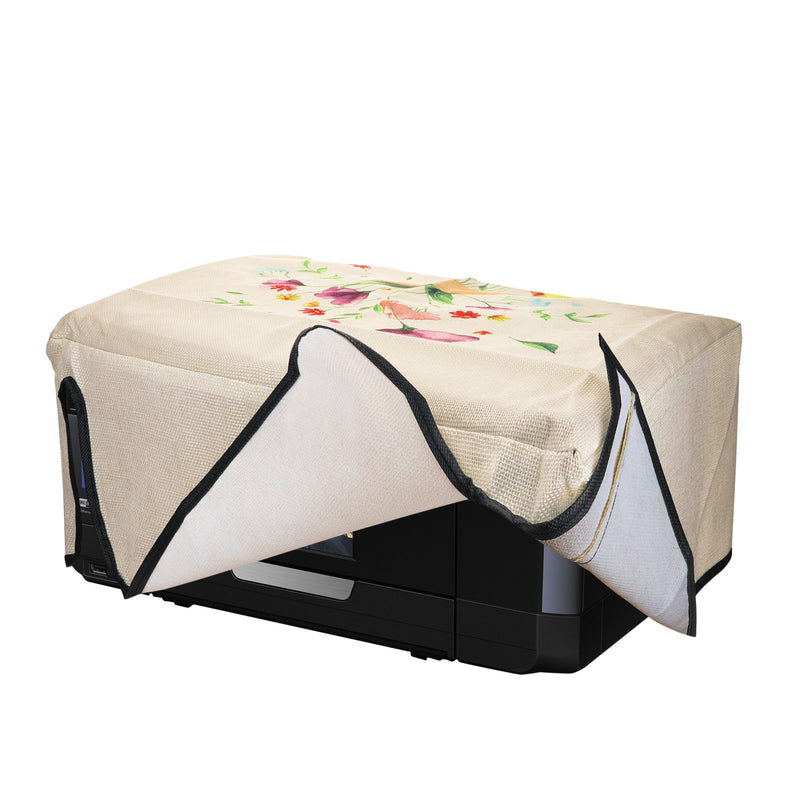 kwmobile Leinen Cover kompatibel mit Epson Expression Premium XP-830 Hülle - Tasche für Drucker - Staubschutzhülle Schutzhaube Schutzhülle - Altrosa Violett Gelb Altrosa  [dsg01]
