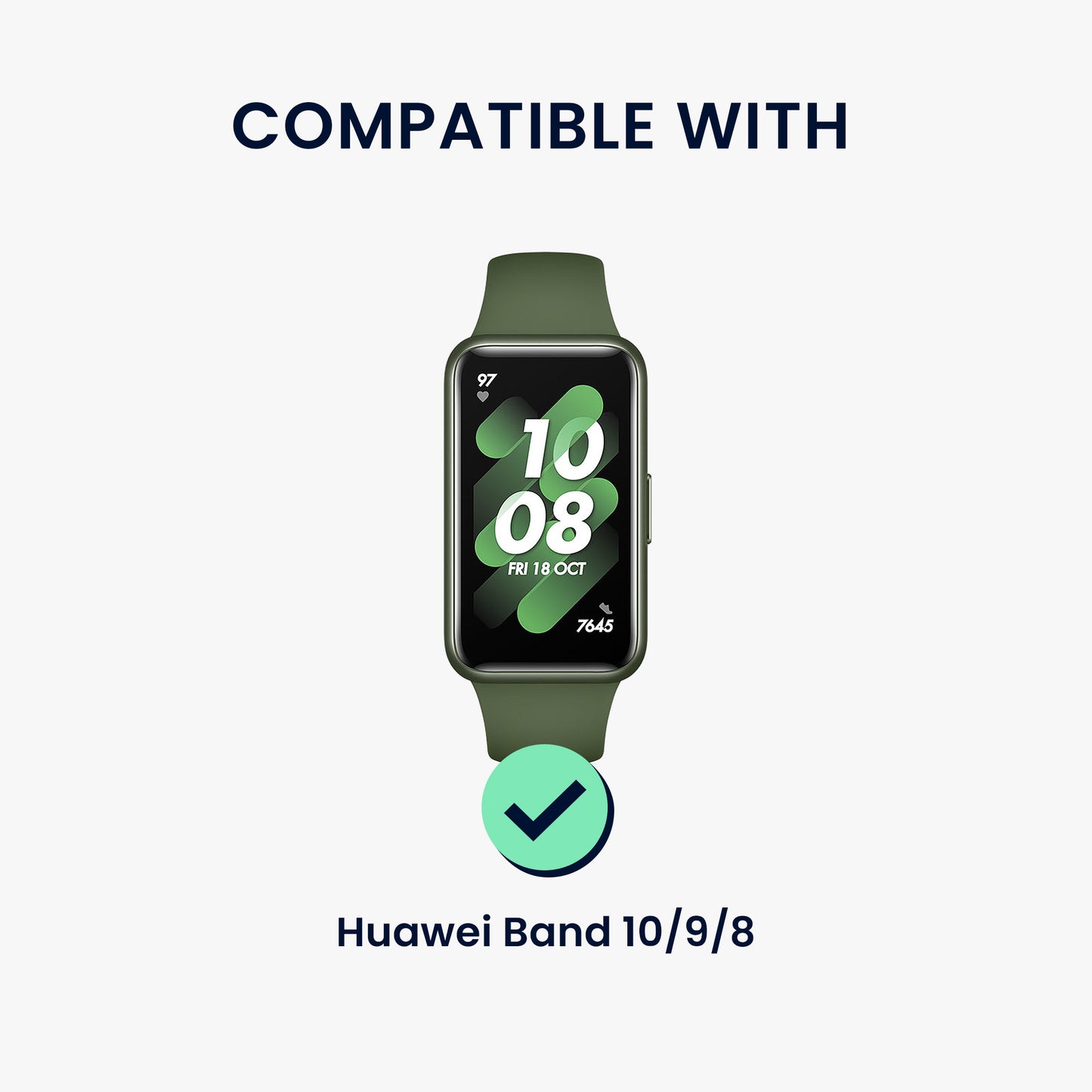 kwmobile Genuine Leather Watch Strap for Huawei Band 10 / 9 / 8 Wristband Replacement Strap for Fitness Tracker Replacement Band Smartwatch