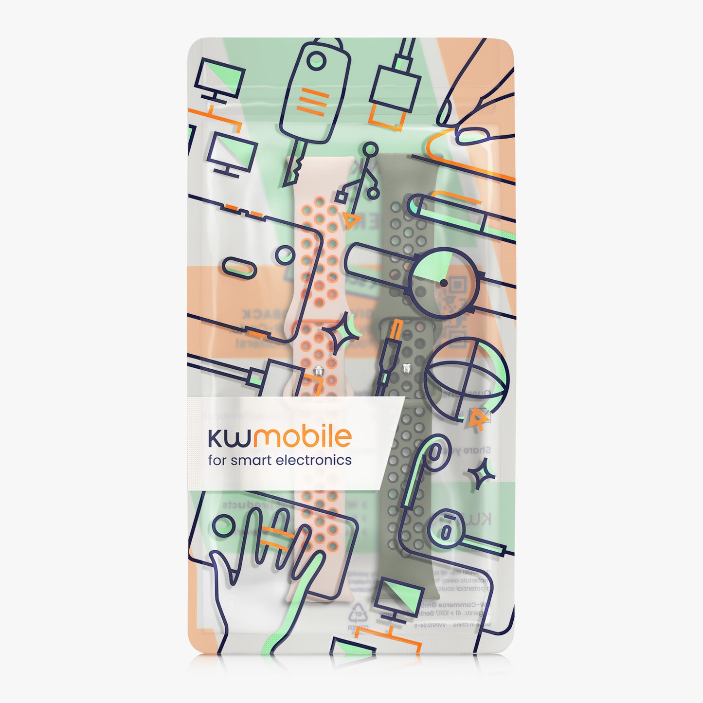 kwmobile Watch Strap for Xiaomi Mi Band 8 Pro Wristband Fitness Tracker Band Set Replacement Strap Smartwatch