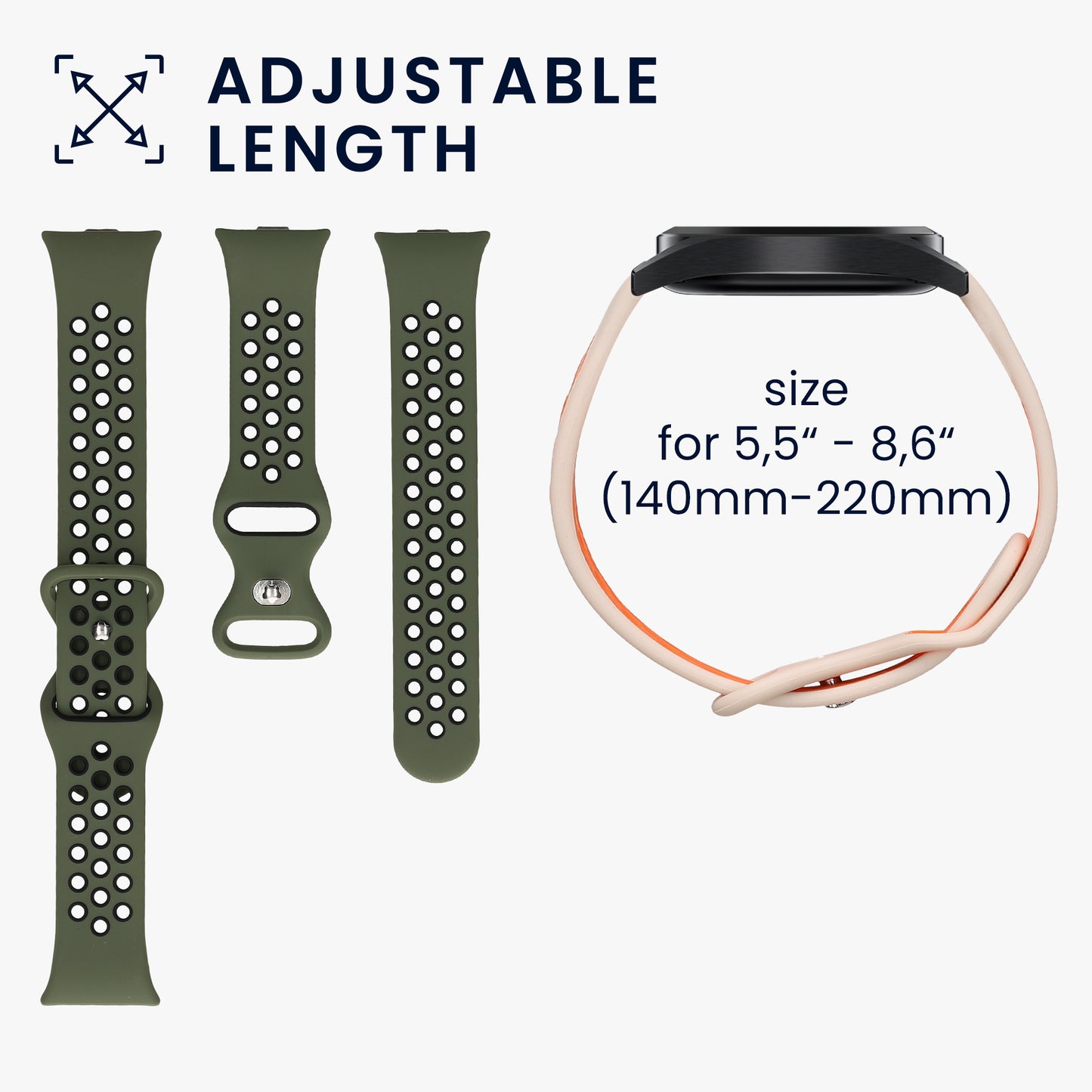 kwmobile Watch Strap for Xiaomi Mi Band 8 Pro Wristband Fitness Tracker Band Set Replacement Strap Smartwatch
