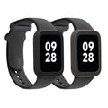 kwmobile 2x Sport Schutzhülle kompatibel mit Xiaomi Mi Band 8 Pro - Silikon Hülle Cover ohne Tracker Schwarz Grau Schwarz  [dsg01]