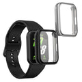 kwmobile 2x Schutzhülle kompatibel mit Samsung Galaxy Fit 3 Hülle - Fullbody Cover Set aus Silikon - Schwarz Silber Schwarz  [dsg05]