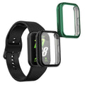 kwmobile 2x Schutzhülle kompatibel mit Samsung Galaxy Fit 3 Hülle - Fullbody Cover Set aus Silikon - Schwarz Grün Schwarz  [dsg08]