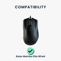 kwmobile Mouse Feet Sticker compatible with Razer Mamba Elite Wired Replacement Glides - Precision Fit Mouse Feet - Mouse Glides