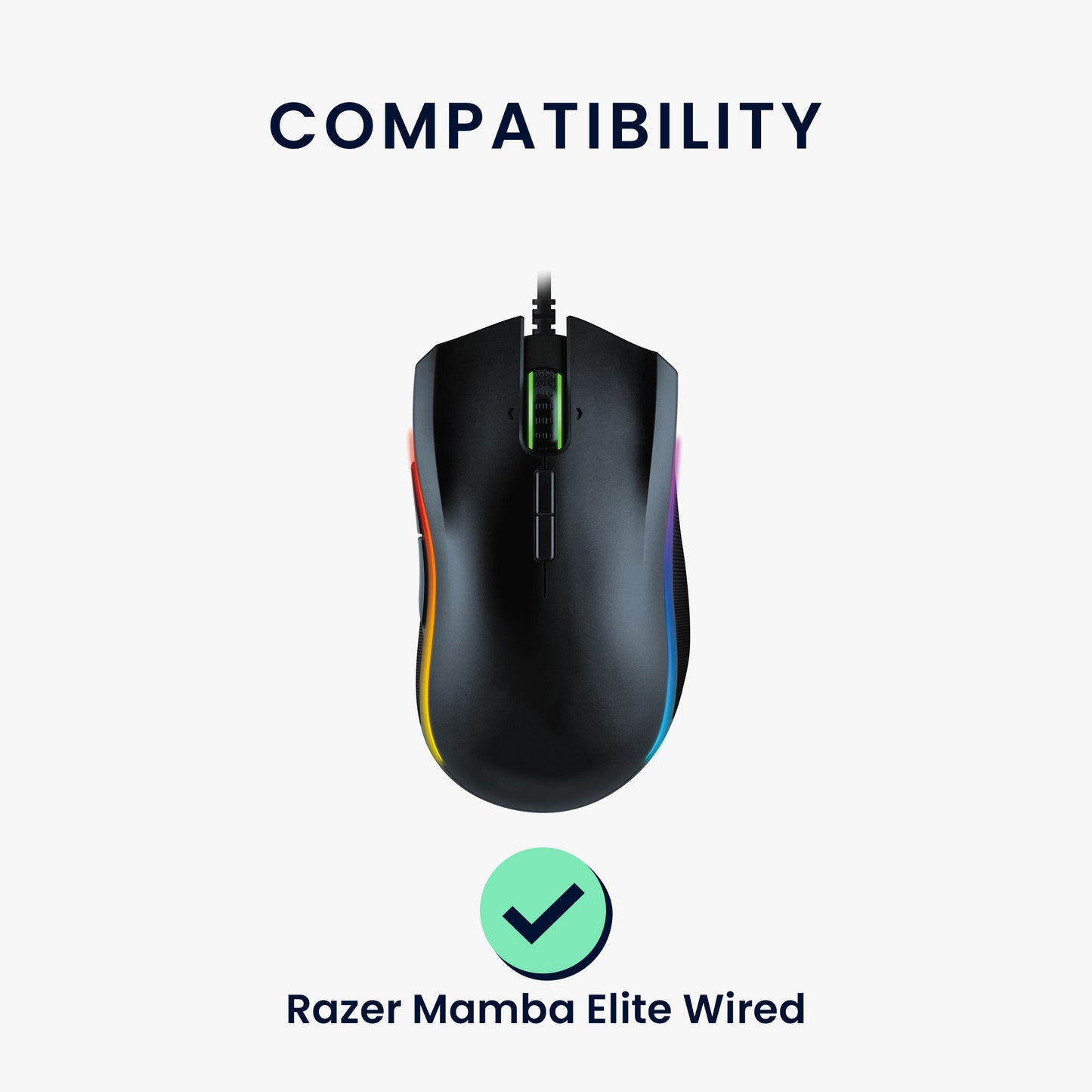 kwmobile Mouse Feet Sticker compatible with Razer Mamba Elite Wired Replacement Glides - Precision Fit Mouse Feet - Mouse Glides
