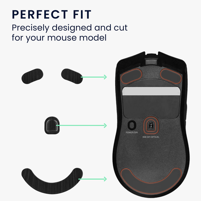 kwmobile Mouse Feet Stickers compatible with Razer Viper V2 Pro Replacement Gliders - Precisely Fitting Mouse Feet - Mouse Glides
