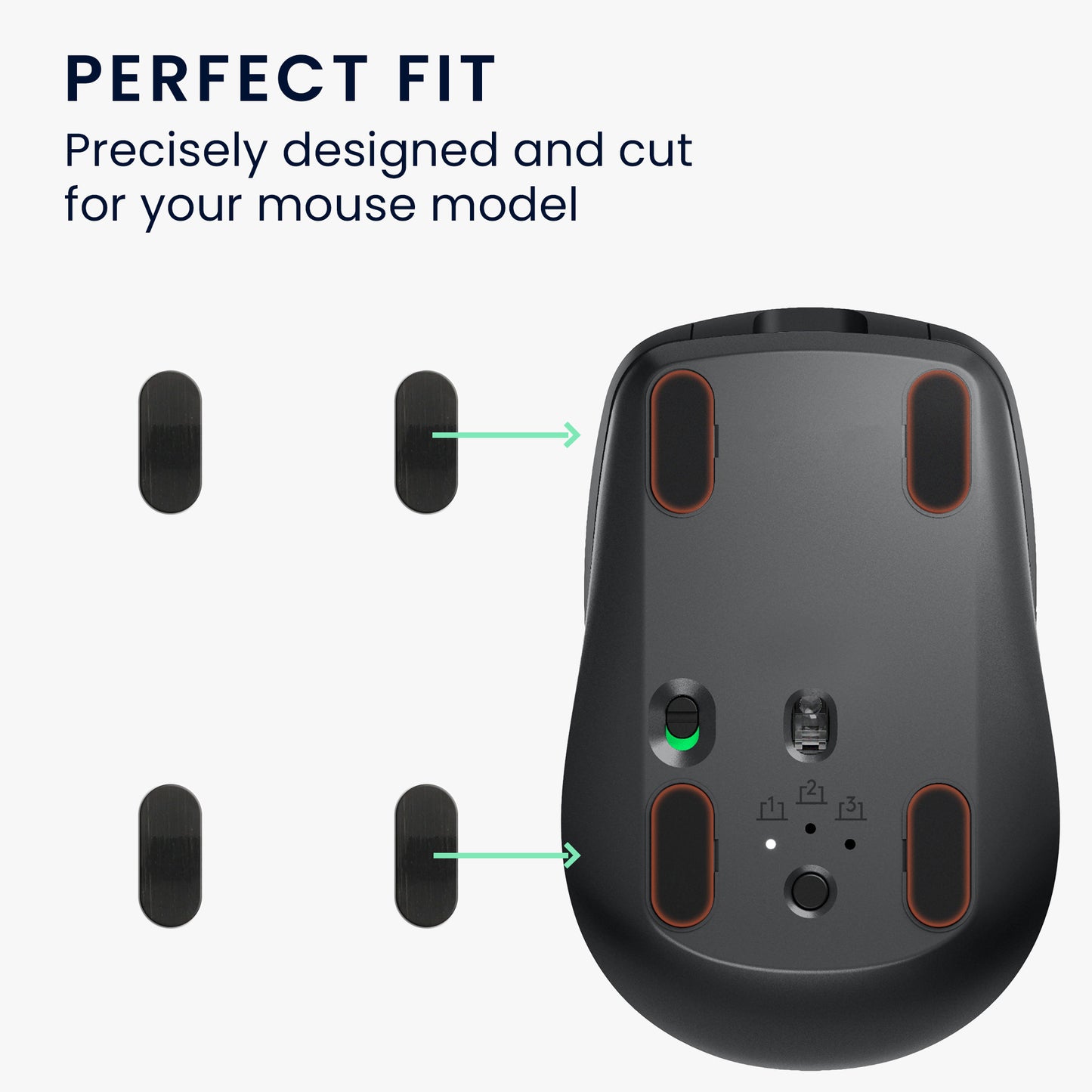 kwmobile Mouse Feet Stickers compatible with Logitech MX Anywhere 3 Replacement Gliders - Precisely Fitting Mouse Feet - Mouse Glides