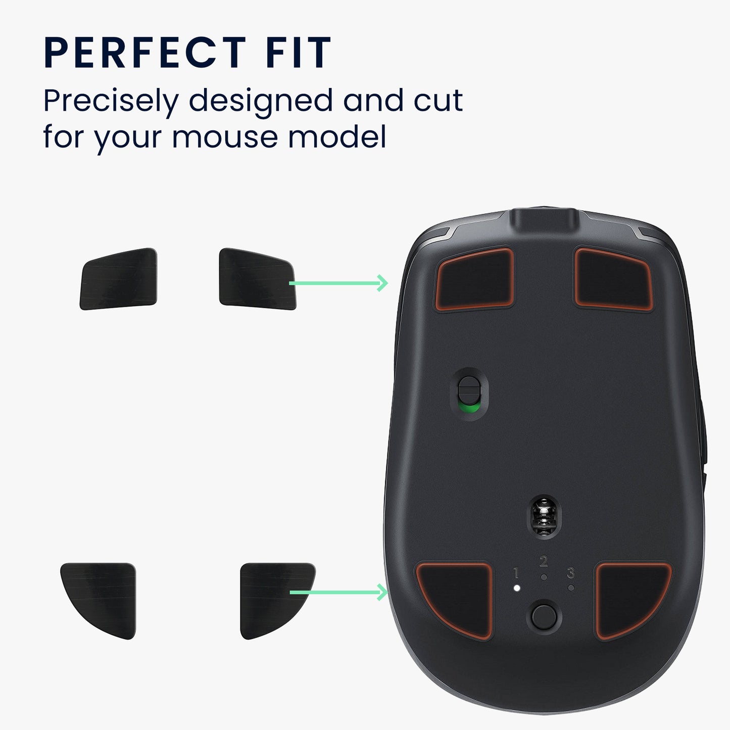 kwmobile Mouse Feet Stickers compatible with Logitech MX Anywhere 2S Replacement Glides Mouse Feet Precision Fit Mouse Glides