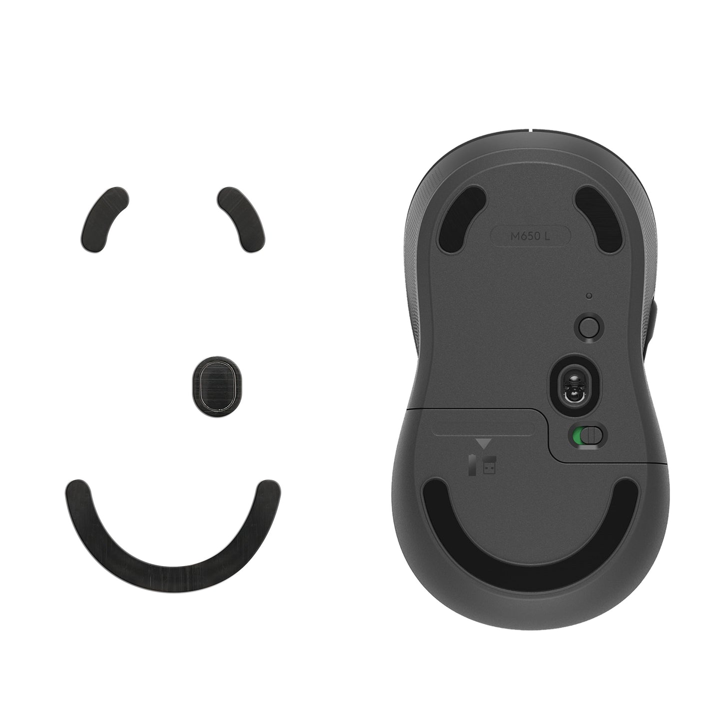kwmobile Mouse Feet Sticker compatible with Logitech M650 L / M750 L Replacement Gliders Mouse Feet Precision Fit Mouse Glides