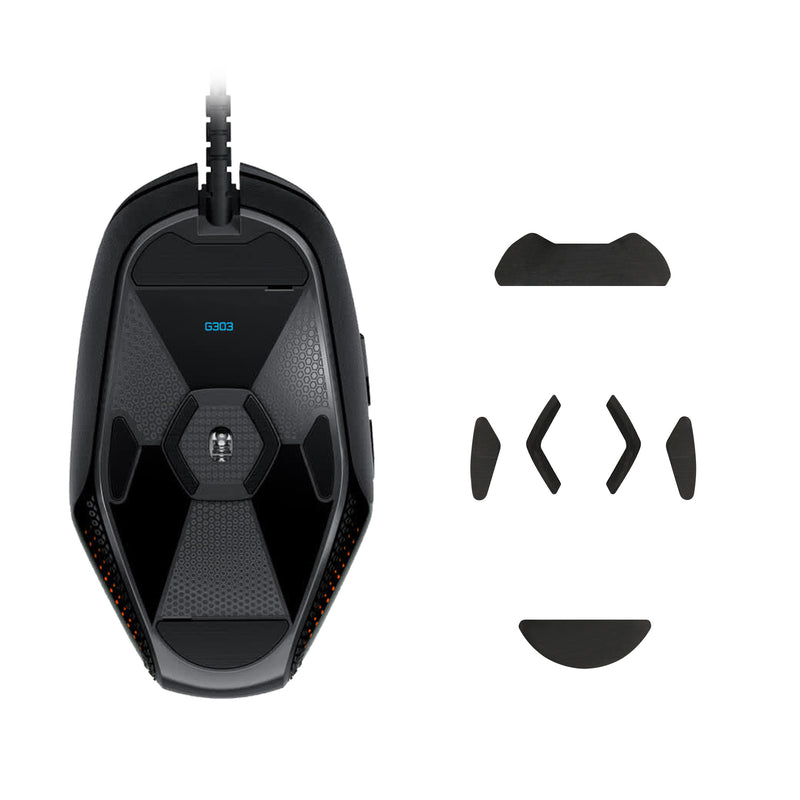 kwmobile Mouse Feet Sticker kompatibel mit Logitech G303 / G302 Ersatz Glider - Mausfüße passgenau - Maus Glides in Schwarz Schwarz  