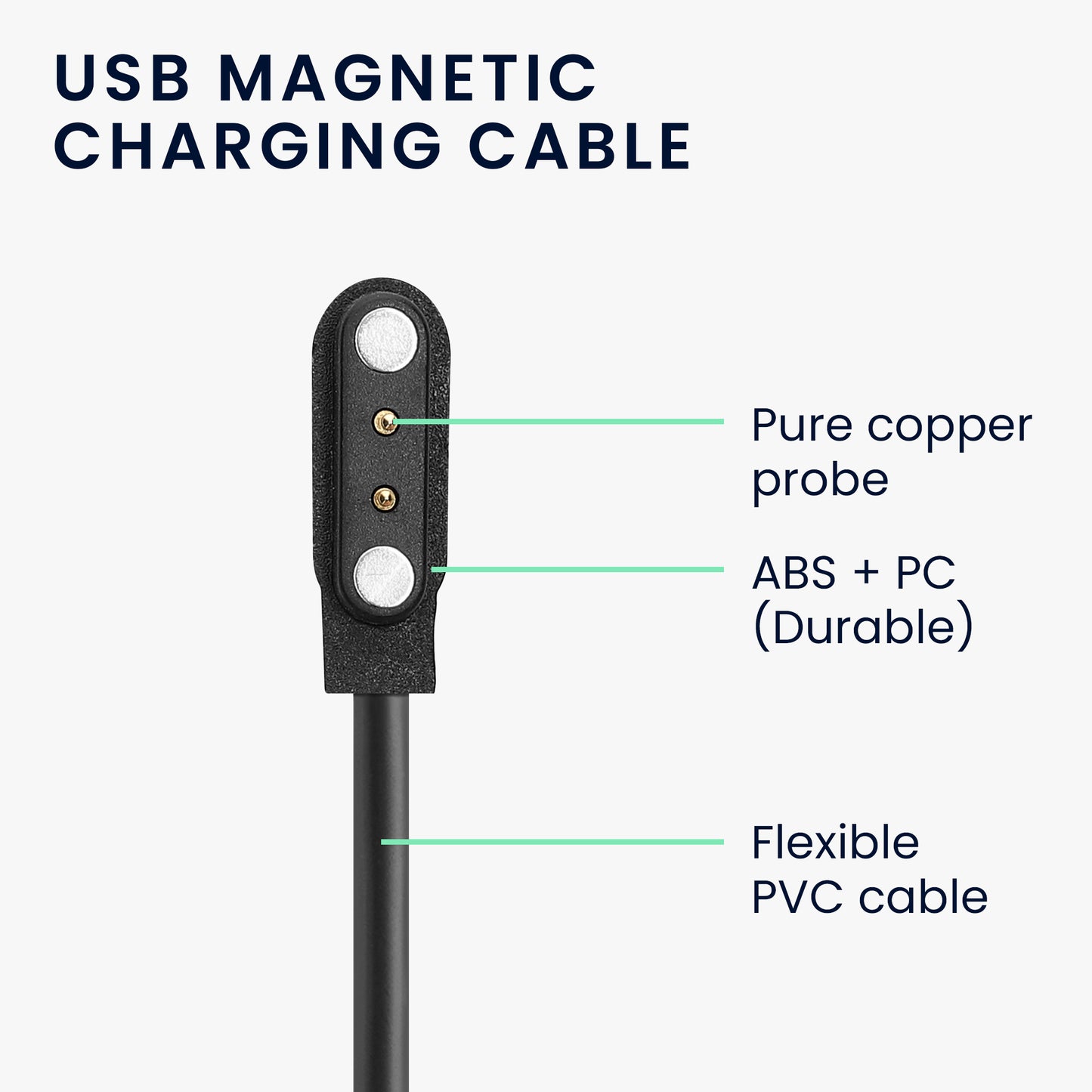kwmobile USB Charger Cable compatible with Nerunsa P66D / NiUFFiT P66 / Ddidbi P66D / IDW19 / IDW13 / IDW15 Charging Cable - Smartwatch Replacement Cable - Fitness Tracker Charging Cable