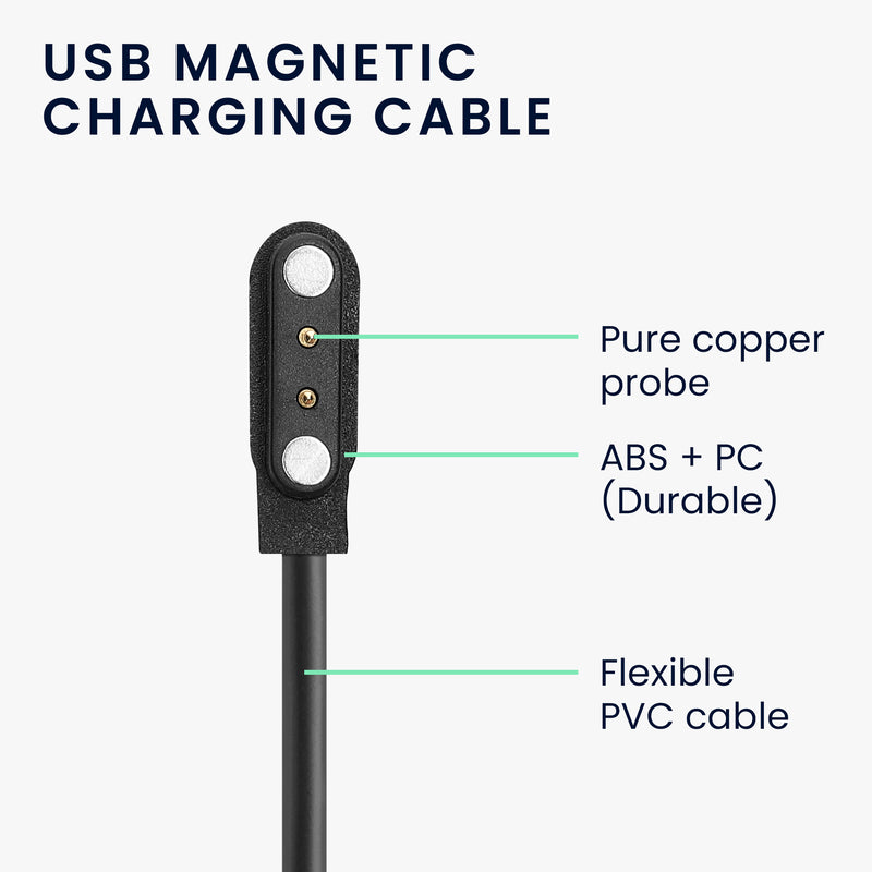 kwmobile USB Charger Cable compatible with Nerunsa P66D / NiUFFiT P66 / Ddidbi P66D / IDW19 / IDW13 / IDW15 Charging Cable - Smartwatch Replacement Cable - Fitness Tracker Charging Cable