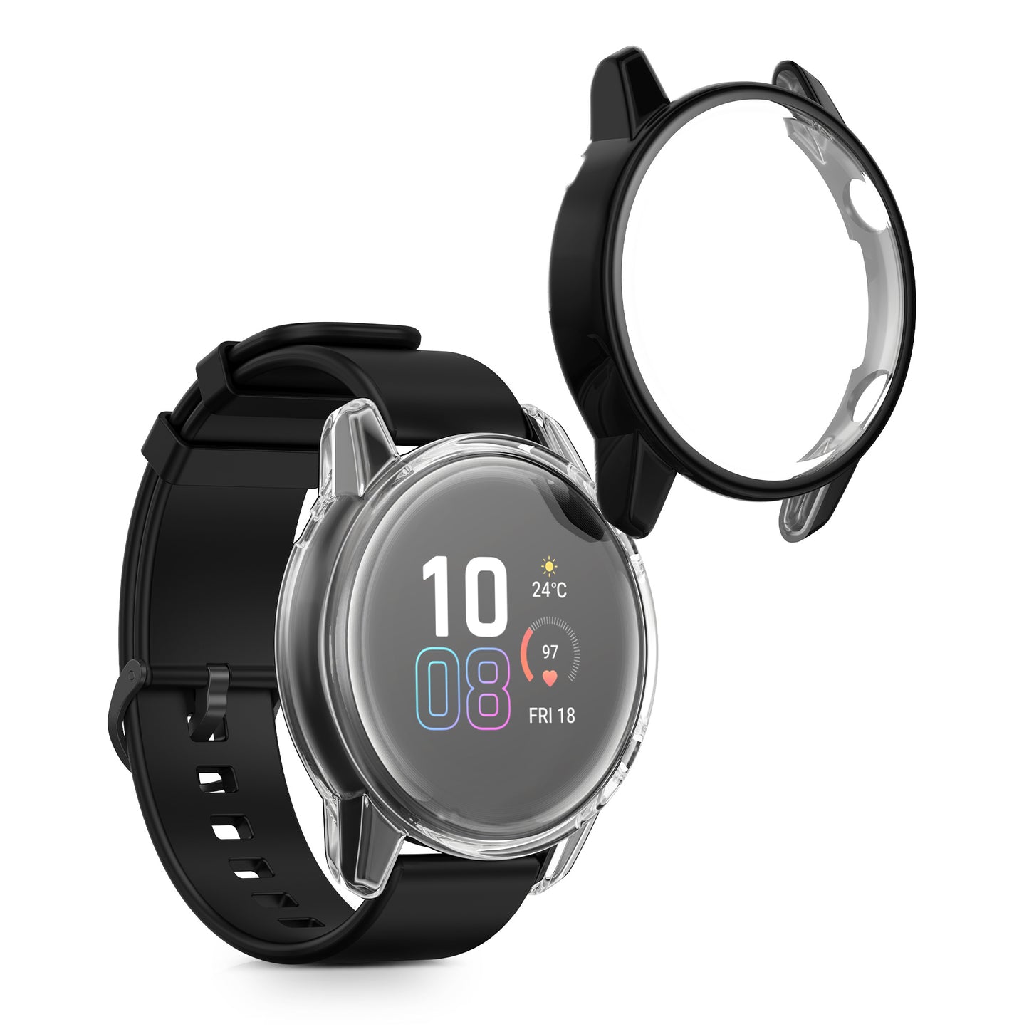 kwmobile Silicone Case for HONOR Magic Watch 2 46mm Protective Cover Fullbody Display Cover Set