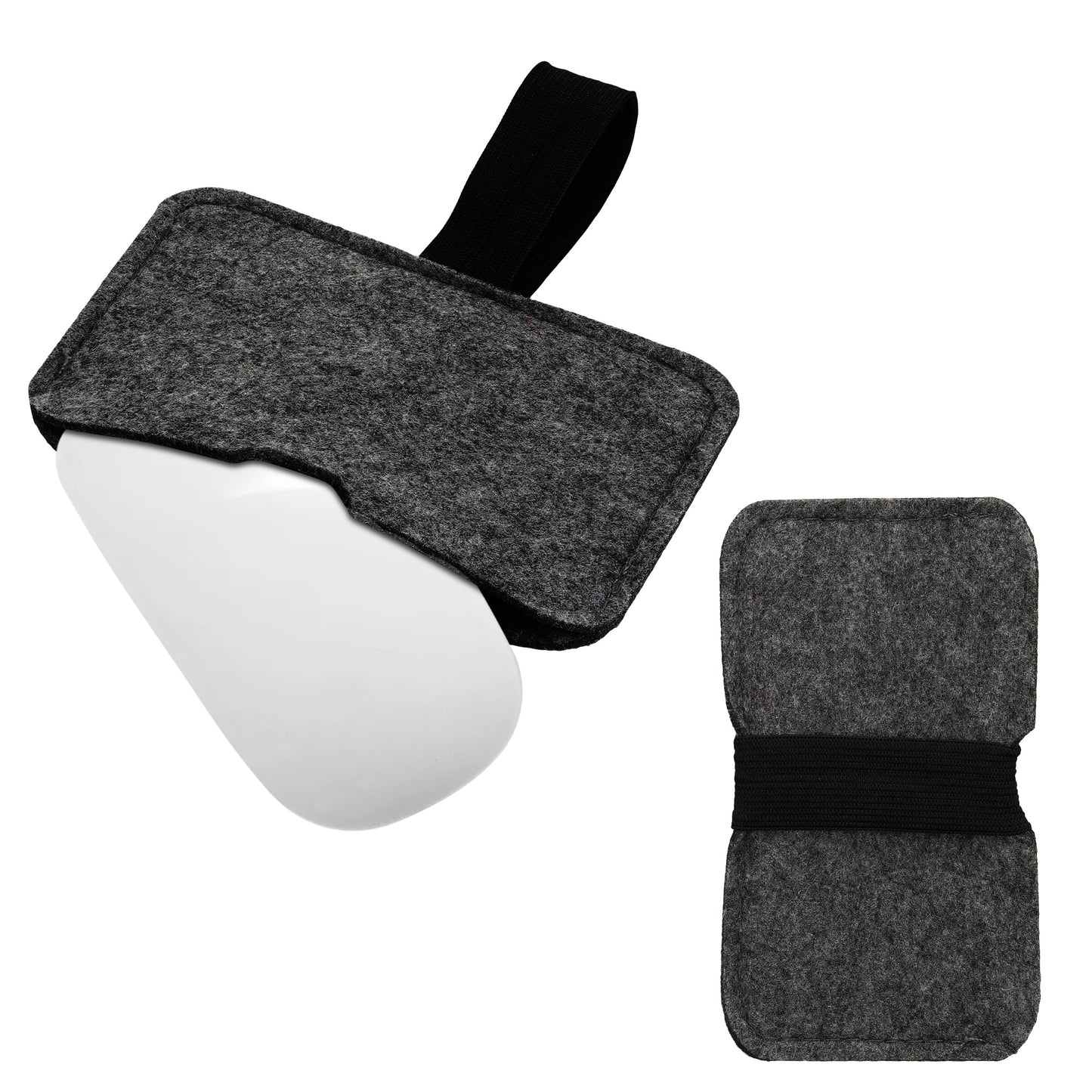 kwmobile Tasche kompatibel mit Apple Magic Mouse 1 / Magic Mouse 2 / Logitech Pebble Wireless Hülle - Filz Cover für Computer Maus - Schutzhülle für PC Mouse Dunkelgrau Schwarz Dunkelgrau  [dsg01]