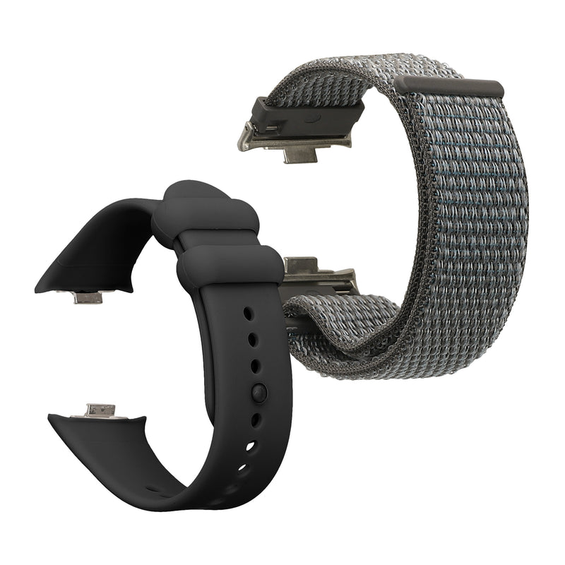 kwmobile Sports Bracelet compatible with Xiaomi Redmi Watch 4 Strap Fitness Tracker Band Set made of Silicone and Nylon