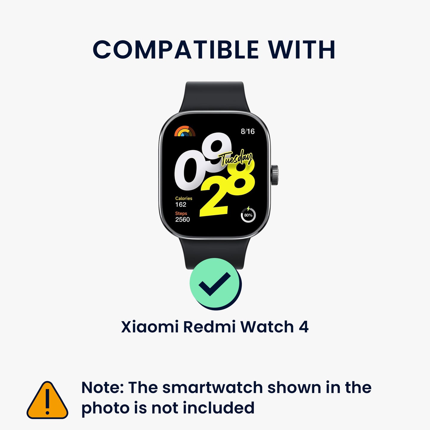 kwmobile Sports Bracelet compatible with Xiaomi Redmi Watch 4 Strap Fitness Tracker Band Set made of Silicone and Nylon