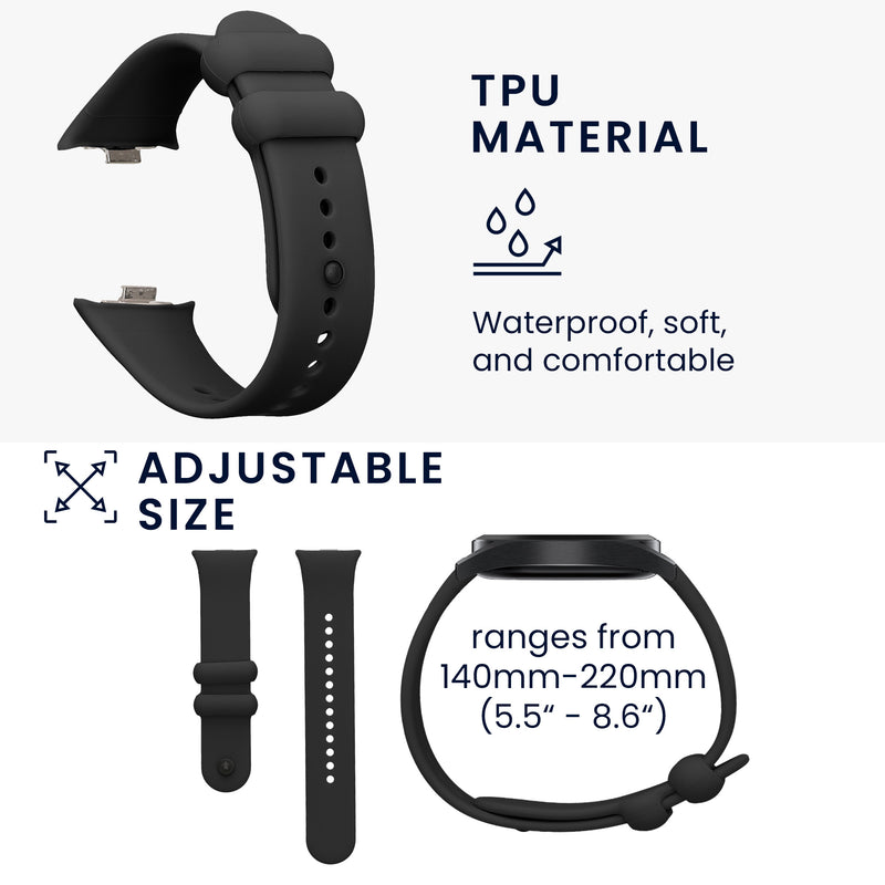 kwmobile Sports Bracelet compatible with Xiaomi Redmi Watch 4 Strap Fitness Tracker Band Set made of Silicone and Nylon