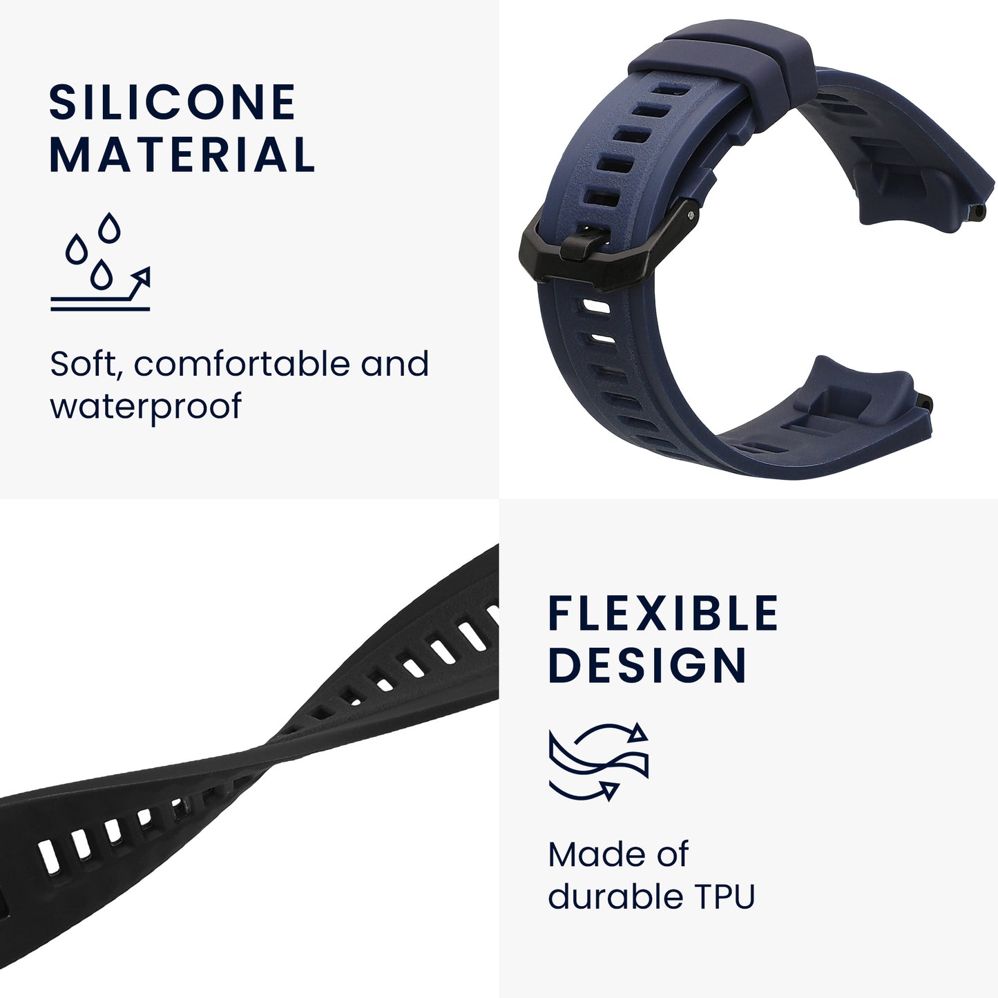 kwmobile Watch Strap for Amazfit Active Edge (A2212) Wristband Fitness Tracker Band Set Replacement Strap Smartwatch