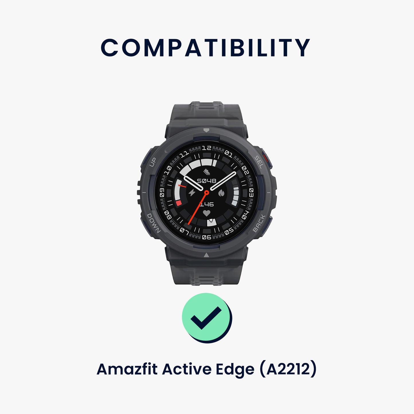 kwmobile Watch Strap for Amazfit Active Edge (A2212) Wristband Fitness Tracker Band Set Replacement Strap Smartwatch
