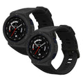 kwmobile 2x Uhrenarmband für Amazfit Active Edge (A2212) Armband - Fitnesstracker Band Set aus TPU Silikon - Ersatzarmband Smartwatch - Schwarz Schwarz  [dsg04]
