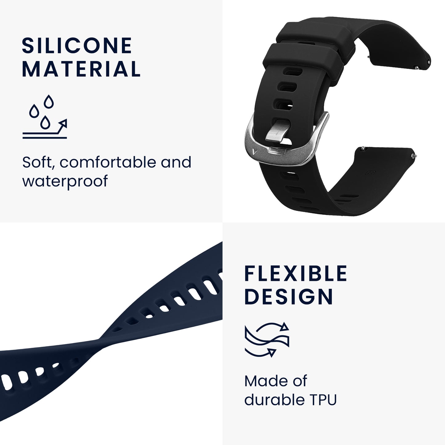 kwmobile Watch Strap for Xiaomi Watch S3 Fitness Tracker Band Set Replacement Strap Smartwatch