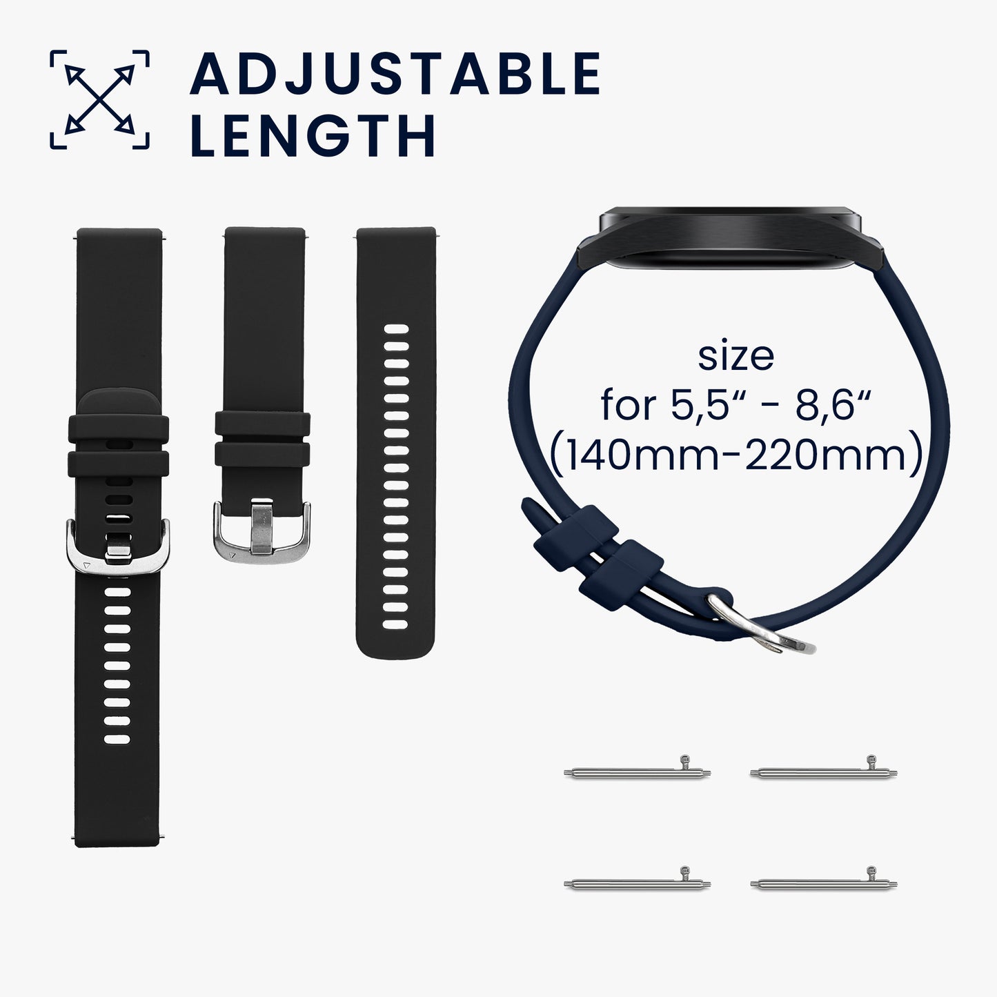 kwmobile Watch Strap for Xiaomi Watch S3 Fitness Tracker Band Set Replacement Strap Smartwatch