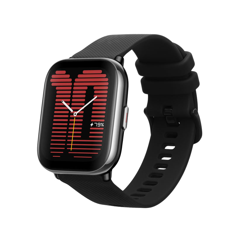 kwmobile Silikon Uhrenarmband für 20mm Amazfit Active 2 / 2 Square / Active Edge / Bip 3 / GTS 3 4 Armband - Ersatzarmband für Fitnesstracker - Wechselarmband Smartwatch - Schwarz Schwarz  