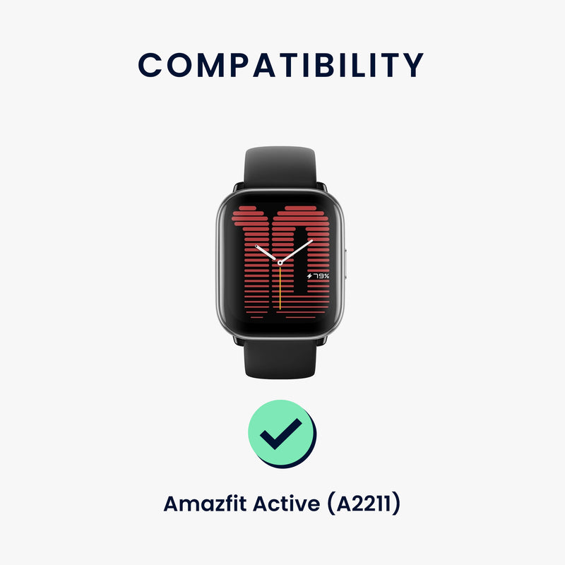kwmobile Silicone Watch Strap for 20mm Amazfit Active 2 / 2 Square / Active Edge / Bip 3 / GTS 3 4 Band - Replacement Strap for Fitness Tracker - Smartwatch Replacement Band