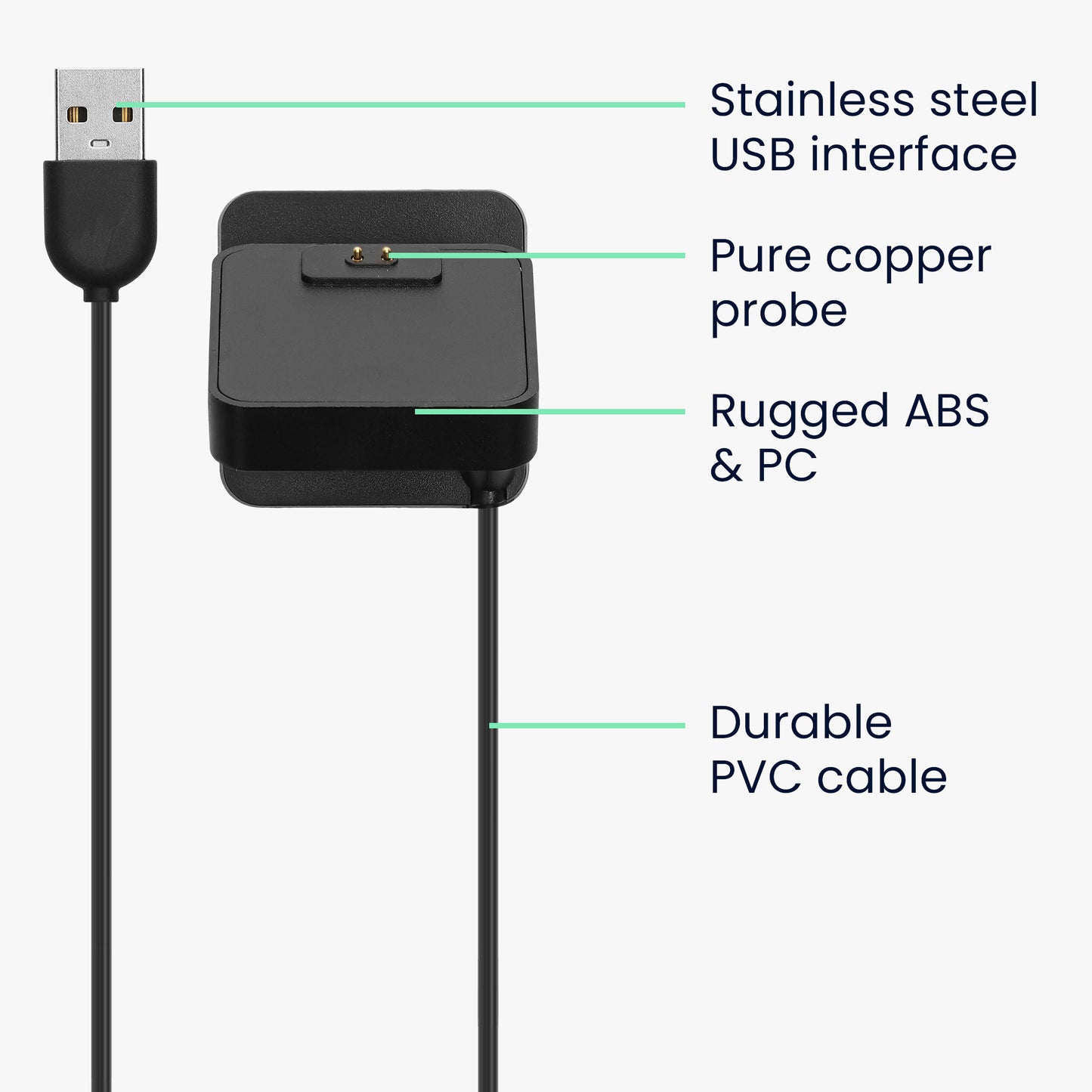 kwmobile USB Charger compatible with Xiaomi Redmi Watch 4 / Redmi Watch 5 / SmartBand 10 9 8 - USB Cable Charger Stand - Smart Watch Charging Station - Docking Station - Charging Cable with Stand Function