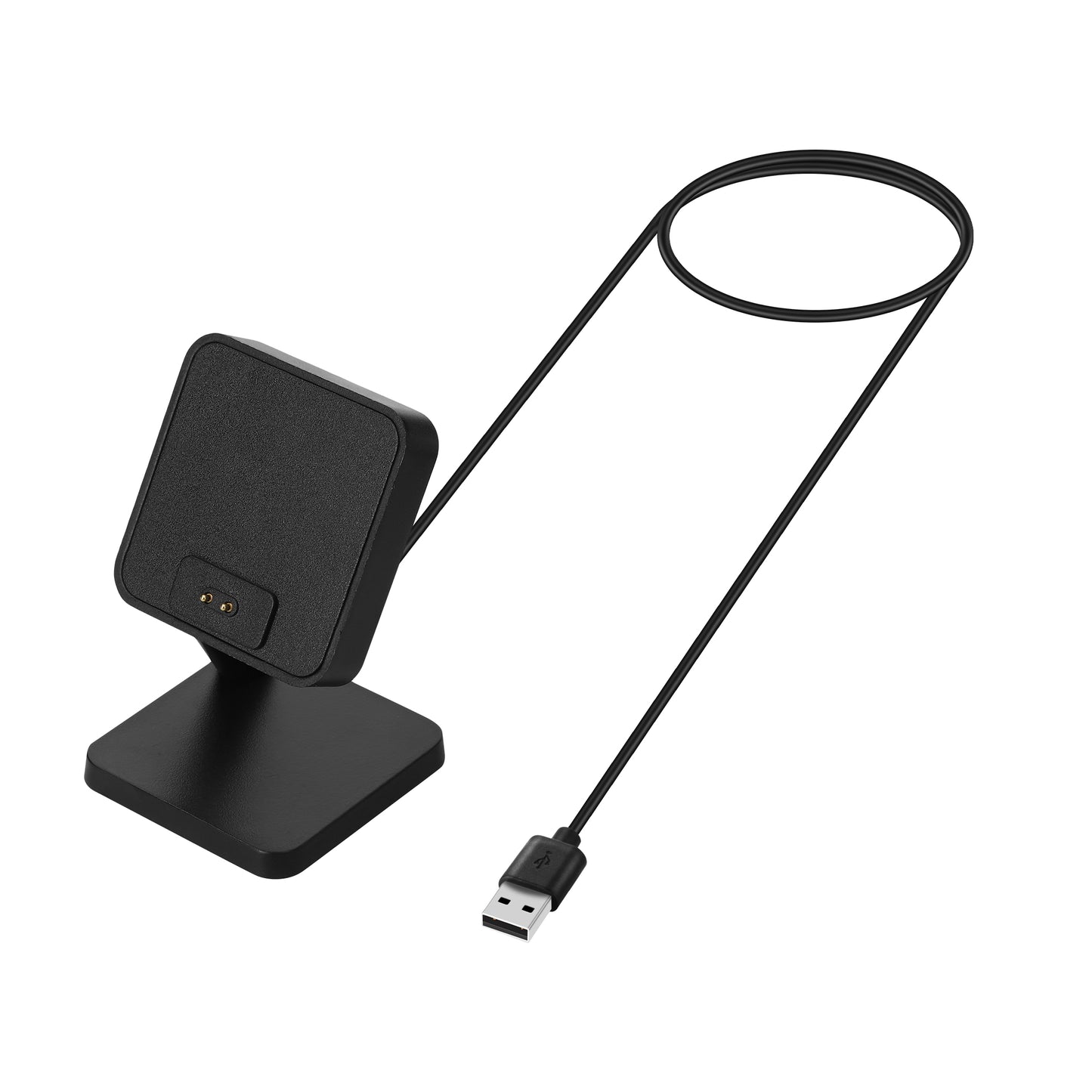 kwmobile USB Ladegerät kompatibel mit Xiaomi Redmi Watch 4 / Redmi Watch 5 / SmartBand 10 9 8 - USB Kabel Charger Stand - Smart Watch Ladestation - Docking Station - Ladekabel mit Standfunktion Schwarz  