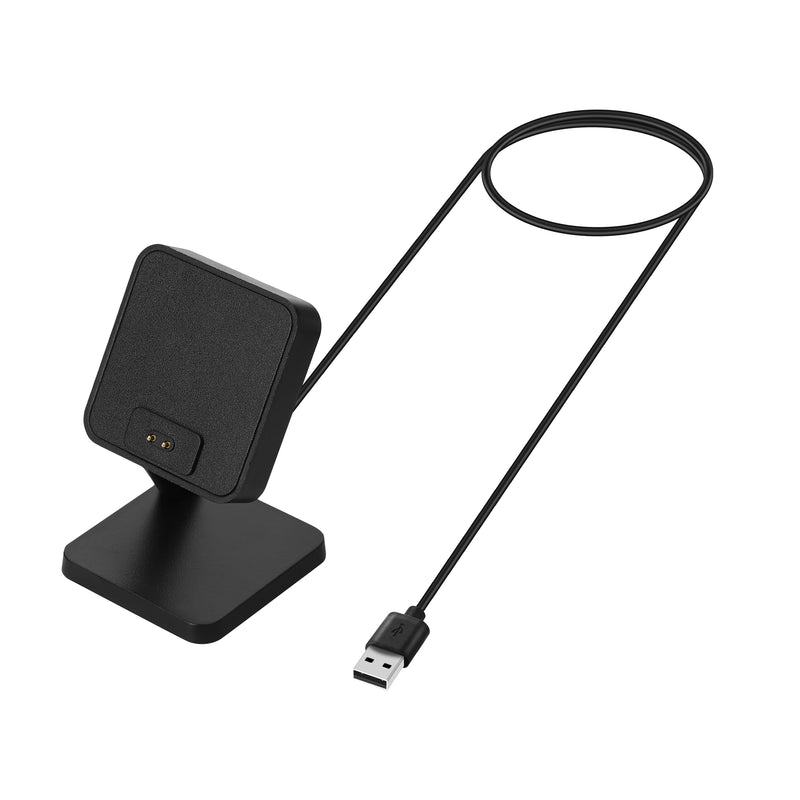 kwmobile USB Ladegerät kompatibel mit Xiaomi Redmi Watch 4 / Redmi Watch 5 / SmartBand 10 9 8 - USB Kabel Charger Stand - Smart Watch Ladestation - Docking Station - Ladekabel mit Standfunktion Schwarz  