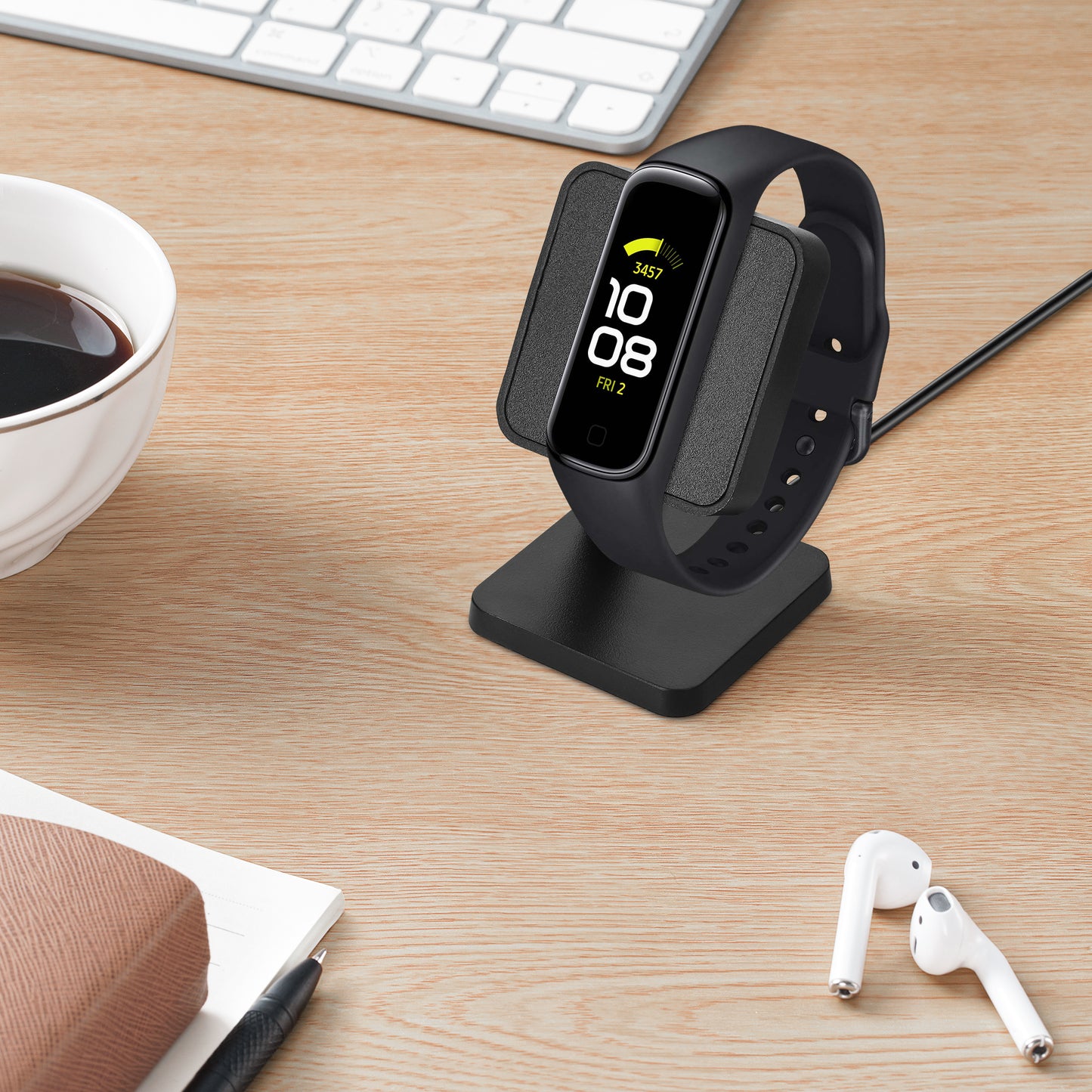 kwmobile USB Charger compatible with Samsung Galaxy Fit 3 / Huawei Watch Fit 3 USB Cable Charger Stand Smart Watch Charging Station Docking Station Charging Cable with Stand Function