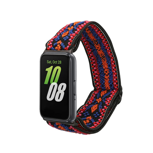 kwmobile Armband kompatibel mit Samsung Galaxy Fit 3 - Nylon Fitnesstracker Sportarmband Band in Orange Rot Blau - Innenmaße von 14 - 22 cm Orange  