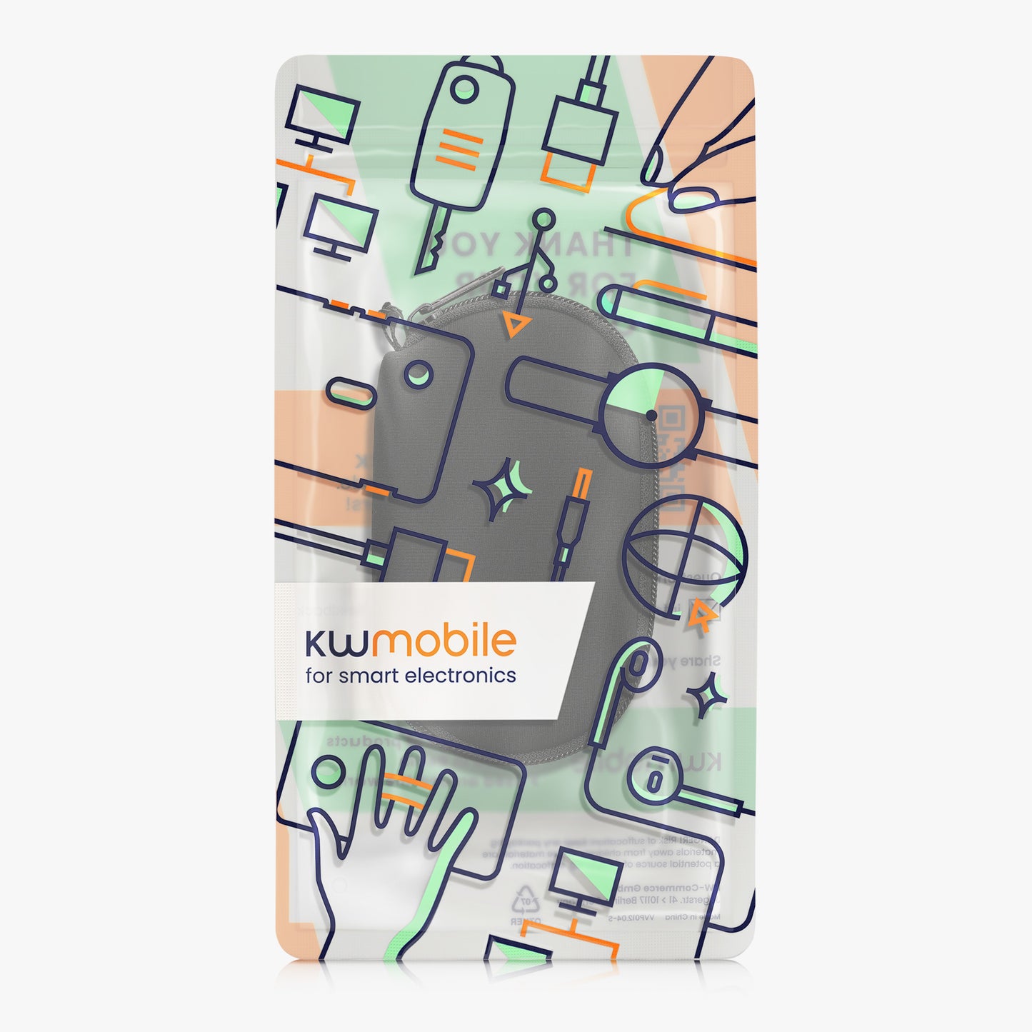 kwmobile Case Compatible with Logitech Pebble Mouse 2 M350s / M350 - Protective Case for PC Mouse - Computer Mouse Bag - PC Mouse Pouch