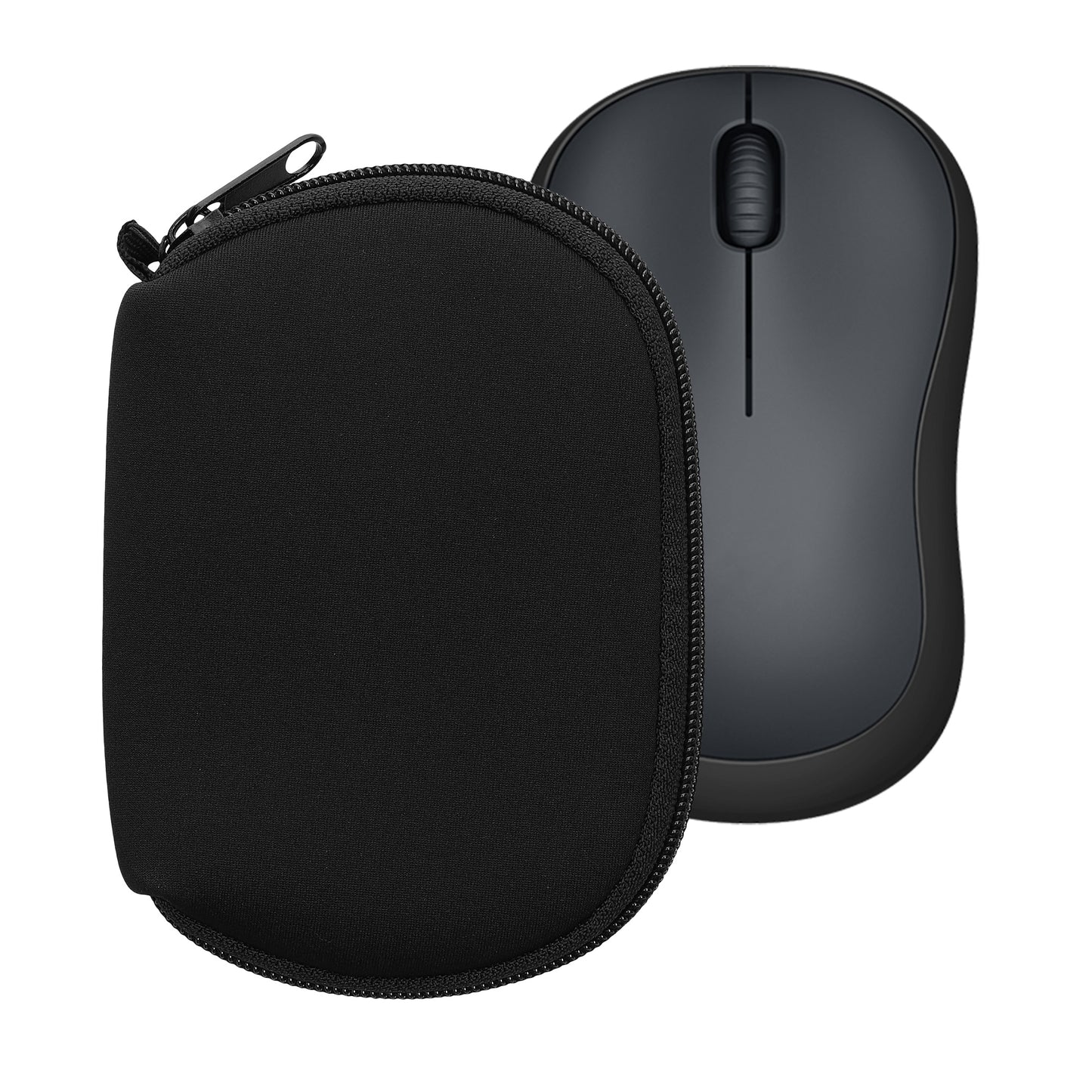 kwmobile Hülle kompatibel mit Logitech M220 SILENT / M235 / M185 / acer OMR266 - Neopren Hülle für PC Mouse Schutzhülle - Computer Maus Tasche - Neopren Tasche für PC-Maus - Schwarz Schwarz  