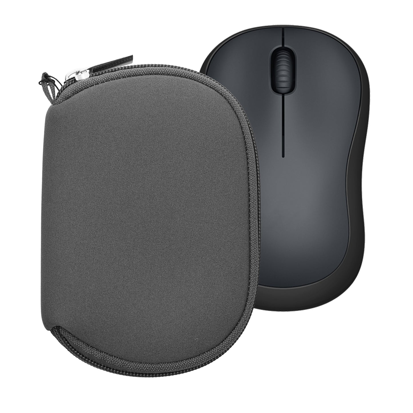 kwmobile Hülle kompatibel mit Logitech M220 SILENT / M235 / M185 - Neopren Hülle für PC Mouse Schutzhülle - Computer Maus Tasche - Neopren Tasche für PC-Maus - Dunkelgrau Dunkelgrau  