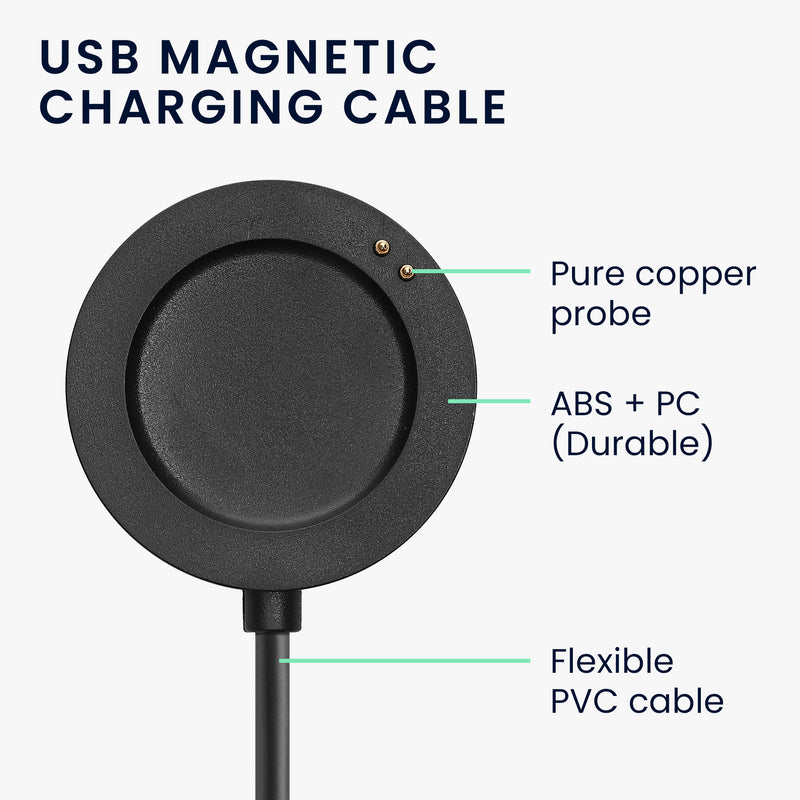 kwmobile USB Cable Charger compatible with Xiaomi Watch S3 / Watch S2 / Watch 2 Pro / Watch H1 Charging Cable - Smartwatch Replacement Cable - Fitness Tracker Charging Cable