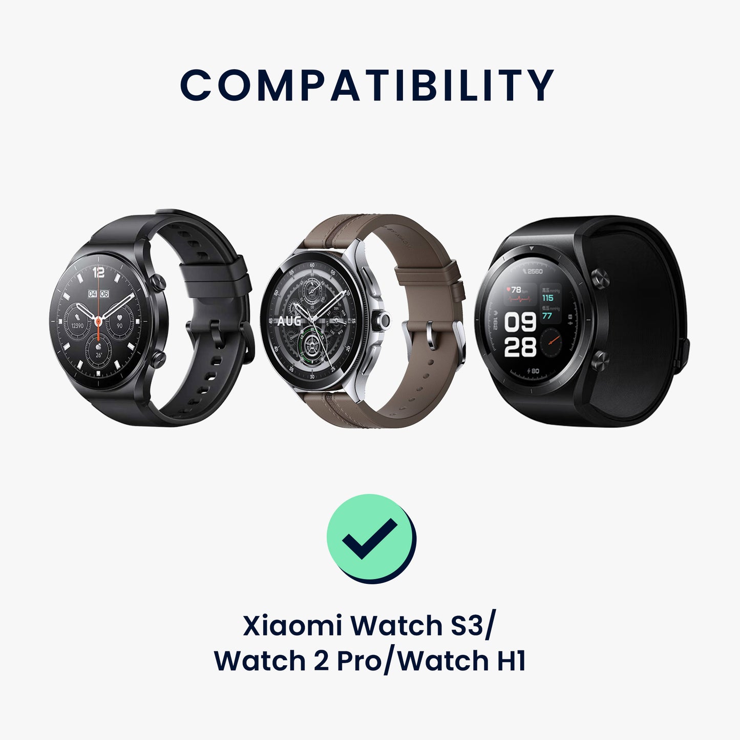 kwmobile USB Cable Charger compatible with Xiaomi Watch S3 / Watch S2 / Watch 2 Pro / Watch H1 Charging Cable - Smartwatch Replacement Cable - Fitness Tracker Charging Cable