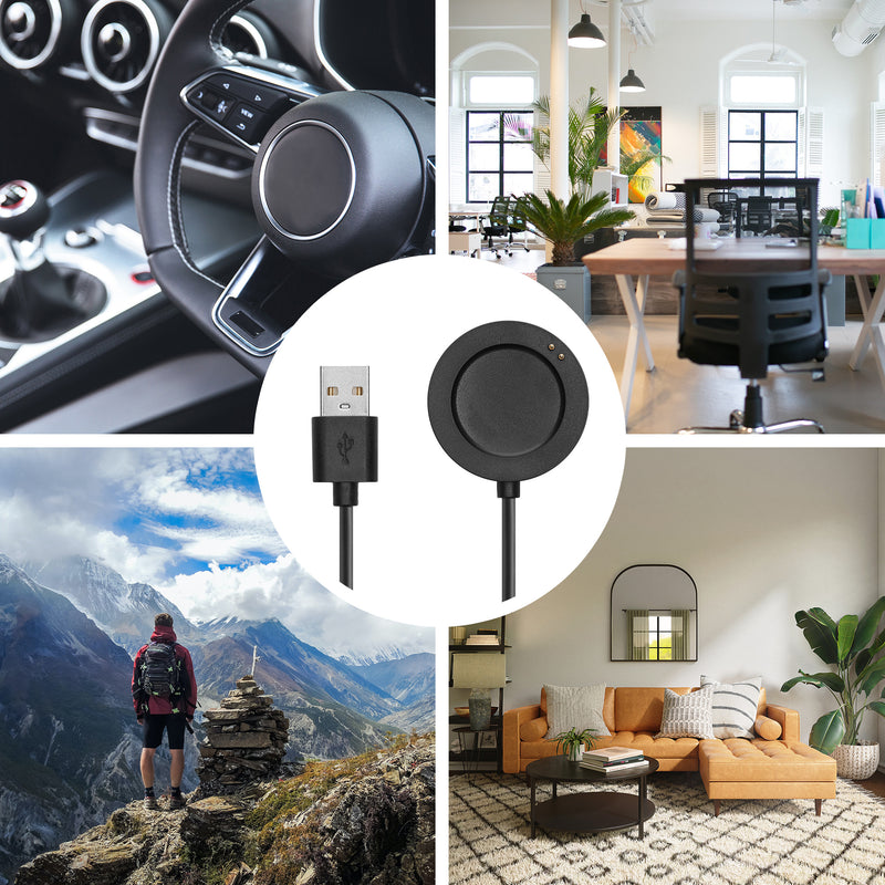 kwmobile USB Cable Charger compatible with Xiaomi Watch S3 / Watch S2 / Watch 2 Pro / Watch H1 Charging Cable - Smartwatch Replacement Cable - Fitness Tracker Charging Cable