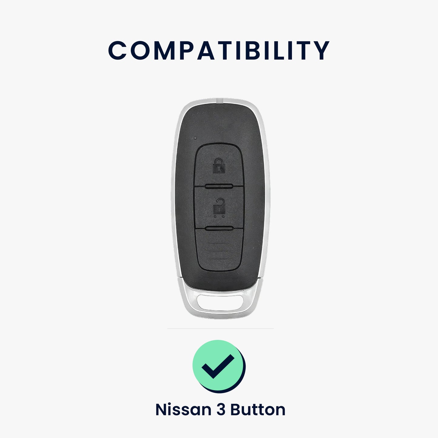 kwmobile Car Key Fob Cover Compatible with Nissan 3-Button Ariya B6 B9 X-trail T33 Qashqai - Silicone Protective Case