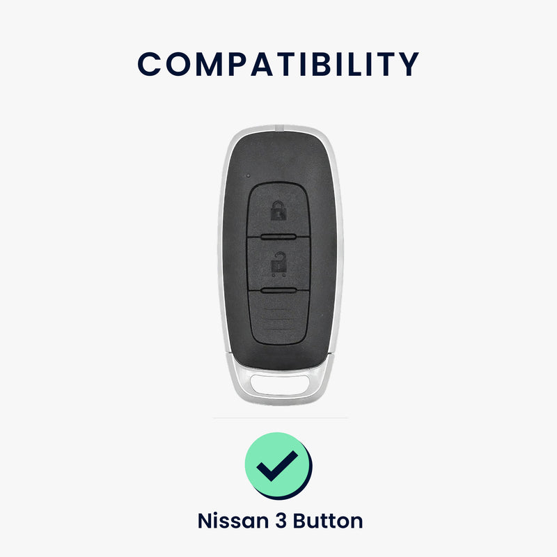 kwmobile Car Key Fob Cover Compatible with Nissan 3-Button Ariya B6 B9 X-trail T33 Qashqai - Silicone Protective Case
