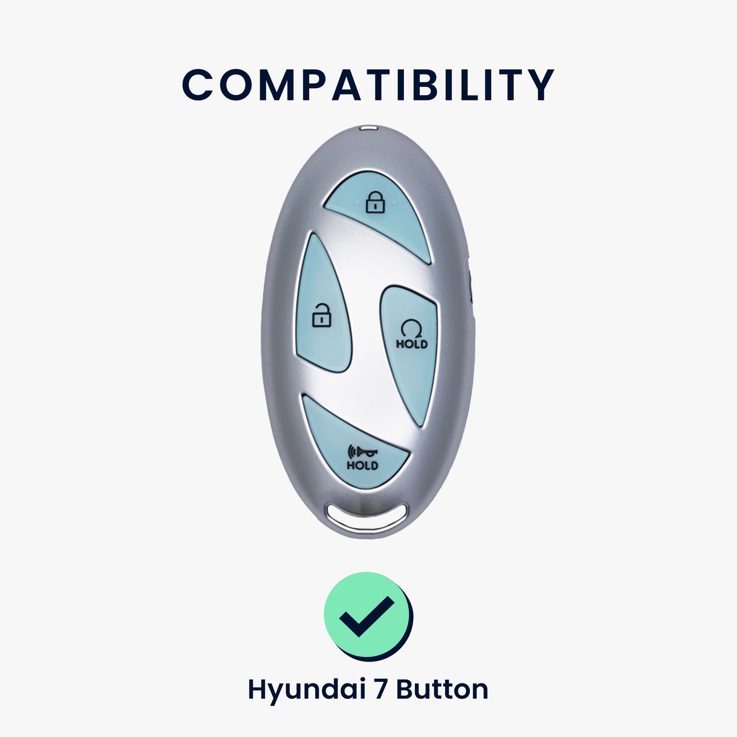 kwmobile Car Key Cover compatible with Hyundai 7-Button Ioniq 6 Grandeur GN7 KONA 2023