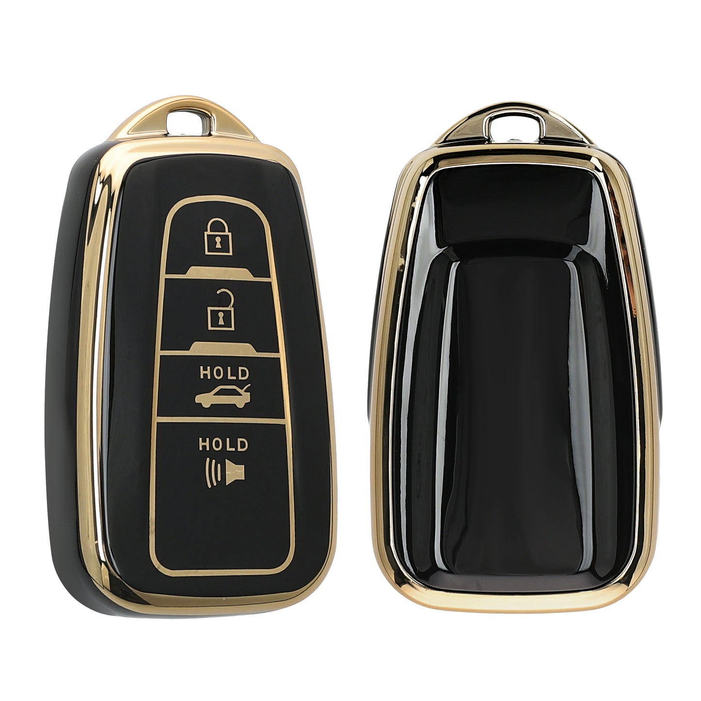 kwmobile Car Key Cover compatible with Toyota 4-Button 2018-2024 RAV4 Avalon Camry C-HR Prius - Silicone Protective Fob Case