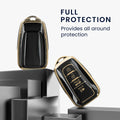 kwmobile Car Key Cover compatible with Toyota 4-Button 2018-2024 RAV4 Avalon Camry C-HR Prius - Silicone Protective Fob Case