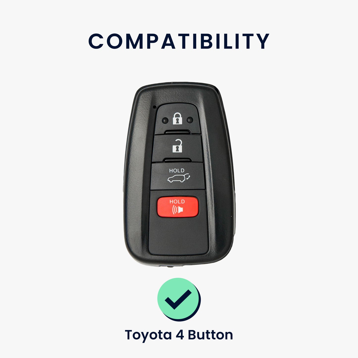 kwmobile Car Key Cover compatible with Toyota 4-Button 2018-2024 RAV4 Avalon Camry C-HR Prius - Silicone Protective Fob Case