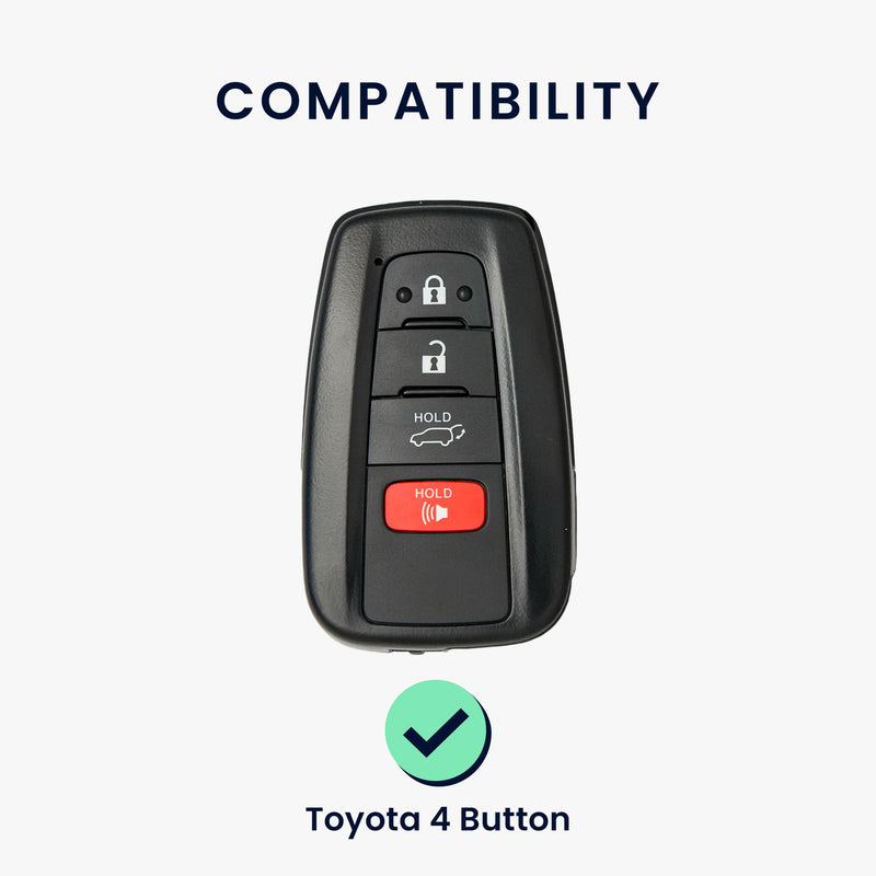 kwmobile Car Key Cover compatible with Toyota 4-Button 2018-2024 RAV4 Avalon Camry C-HR Prius - Silicone Protective Fob Case
