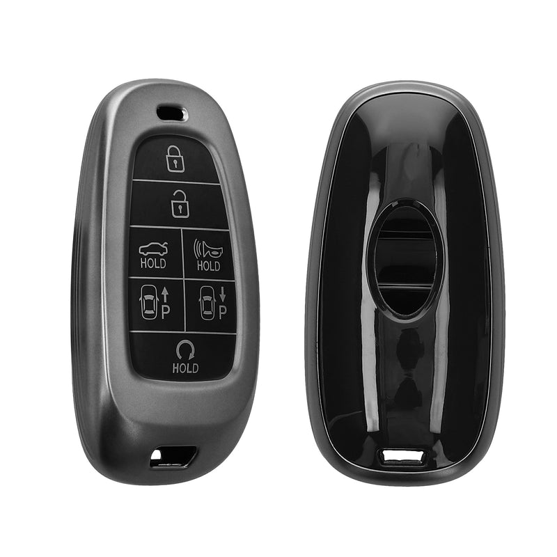kwmobile Car Key Fob Cover compatible with Hyundai 7-Button Ioniq 5 Tucson NX4 Santafe - Silicone Case
