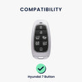 kwmobile Car Key Fob Cover compatible with Hyundai 7-Button Ioniq 5 Tucson NX4 Santafe - Silicone Case